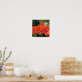 Monogram Oranje Floral Foto Poster (Keuken)