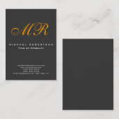 Monogram Oranje Geel Grijs Visitekaartje (Voorkant / Achterkant)