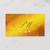 Monogram Oranje Geel Materieel Mousserende Diamant Visitekaartje (Voorkant)