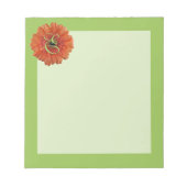 Monogram Oranje Gerbera Daisy Green Notitieblok (Voorkant)