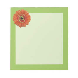 Monogram Oranje Gerbera Daisy Green Notitieblok