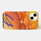 Monogram Oranje Glitter iPhone Hoesje (Achterkant horizontaal)