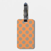 Monogram Oranje Gray Cute Polka Dot Pattern Bagagelabel (Achterkant verticaal)