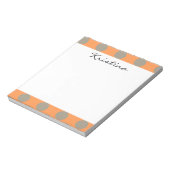 Monogram Oranje Gray Cute Polka Dot Pattern Notitieblok (Linkerzijde)
