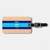 Monogram Oranje Griekse Sleutel Bagage Label (Voorkant horizontaal)