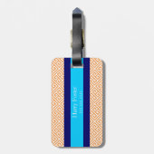 Monogram Oranje Griekse Sleutel Bagage Label (Achterkant verticaal)