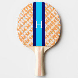 Monogram Oranje Griekse Sleutel Ping Pong Batje