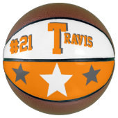 Monogram Oranje, grijs en wit Basketbal (Voorkant)