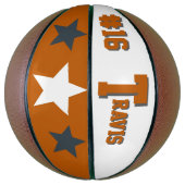 Monogram Oranje, grijs en wit Basketbal (Verticaal)