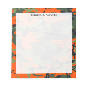 Monogram Oranje, Groen, Zwart Camouflage Notitieblok