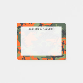 Monogram Oranje, Groen, Zwart Camouflage Post-it® Notes