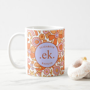 Monogram Oranje groovy retro Koffiemok