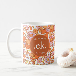 Monogram Oranje groovy retro Koffiemok