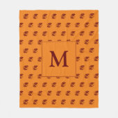MONOGRAM Oranje Herfstbladeren Rustieke Herfst Fleece Deken (Voorkant)