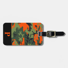 Monogram Oranje jachtkamp Camouflage Black Bagagelabel