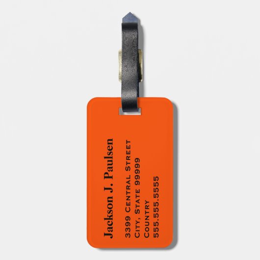 Monogram Oranje jachtkamp Camouflage Black Bagagelabel (Achterkant verticaal)