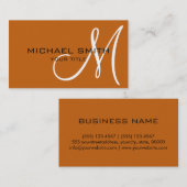 Monogram oranje kleur achtergrond visitekaartje (Voorkant / Achterkant)