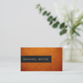 Monogram Oranje Leder Kijk uit Visitekaartje (Staand voorkant)