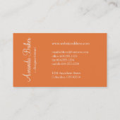 Monogram Oranje Letter G Elegant Visitekaartje (Achterkant)