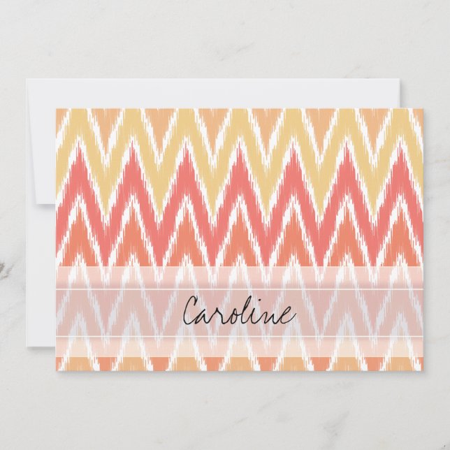 Monogram Oranje Ombre Ikat Chevron Zig Zag Pattern (Voorkant)