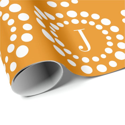 Monogram Oranje omslagpapier Cadeaupapier (Rol Hoek)