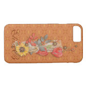 Monogram Oranje pompoenherfstbloemen Case-Mate iPhone Case (Achterkant (Horizontaal))