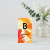 Monogram | Oranje Rode Kwaststreken Visitekaartje (Staand voorkant)