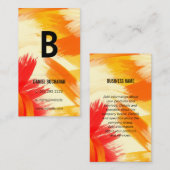 Monogram | Oranje Rode Kwaststreken Visitekaartje (Voorkant / Achterkant)