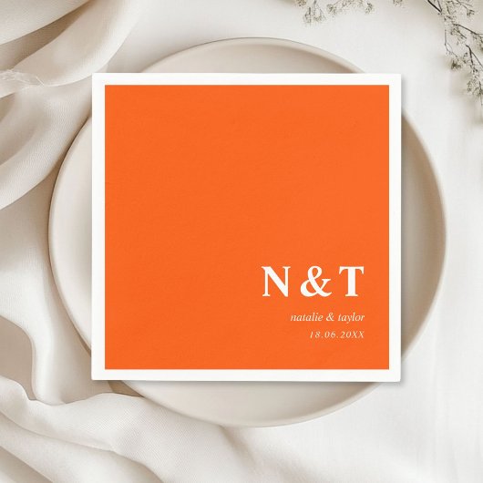 Monogram oranje servet