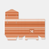 Monogram oranje strepen bedankdoosjes (Uitgevouwen)
