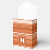 Monogram oranje strepen bedankdoosjes (Geopend)