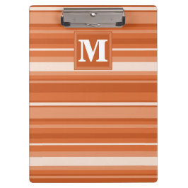 Monogram oranje strepen klembord