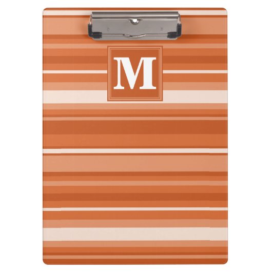 Monogram oranje strepen klembord (Voorkant)