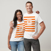 Monogram | Oranje strepen | Leuk modern T-shirt (Unisex)