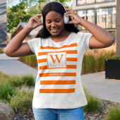 Monogram | Oranje strepen | Leuk modern T-shirt