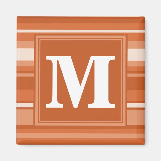 Monogram oranje strepen magneet (Voorkant)