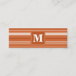 Monogram oranje strepen mini visitekaartje