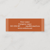 Monogram oranje strepen mini visitekaartje (Achterkant)