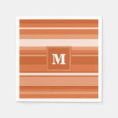 Monogram oranje strepen servetten (Voorkant)