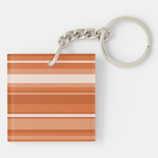Monogram oranje strepen sleutelhanger (Achterkant)