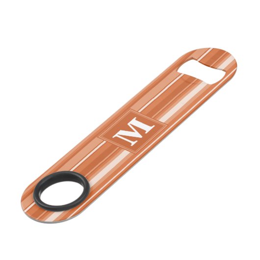 Monogram oranje strepen speed flessenopener (Voorkant Gekanteld)