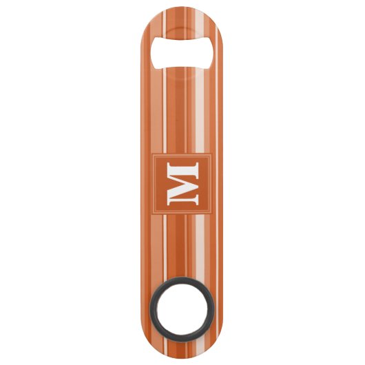 Monogram oranje strepen speed flessenopener (Voorkant)