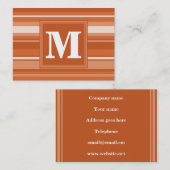 Monogram oranje strepen visitekaartje (Voorkant / Achterkant)