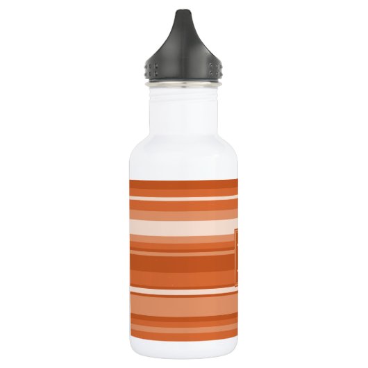 Monogram oranje strepen waterfles  (Links)
