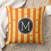Monogram Oranje Stripes Modern Heart Pattern Kussen (Deken)