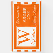 Monogram Oranje Stripes Summer Family Reunion Spandoek (Verticaal)
