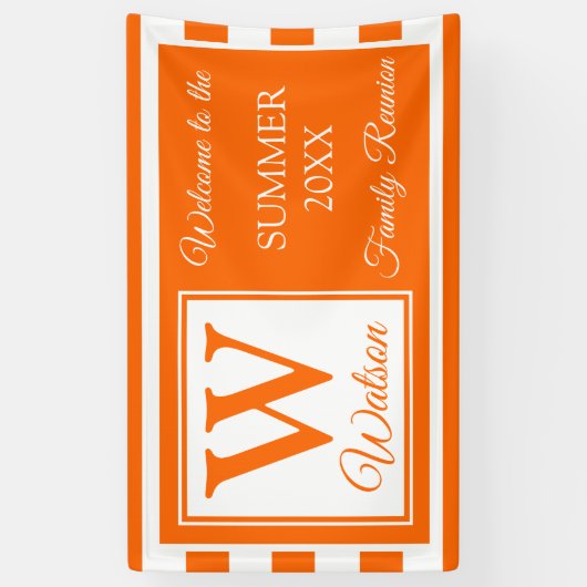 Monogram Oranje Stripes Summer Family Reunion Spandoek (Verticaal)