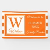 Monogram Oranje Stripes Summer Family Reunion Spandoek (Horizontaal)