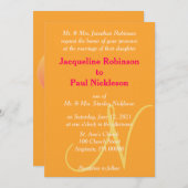 Monogram Oranje Uitnodiging tot weduwschap tussen  (Voorkant / Achterkant)