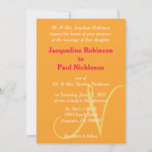 Monogram Oranje Uitnodiging tot weduwschap tussen  (Voorkant)